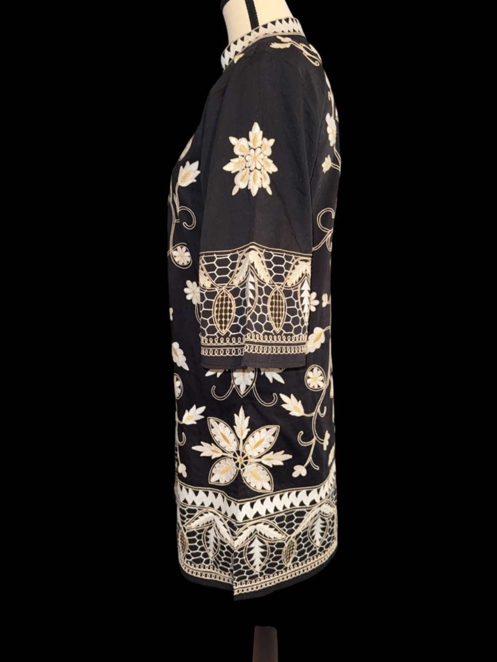 Figue Lynne Floral Embroidered Cotton Tunic Dress Boho Resort Wear Floral - Picture 3 of 7